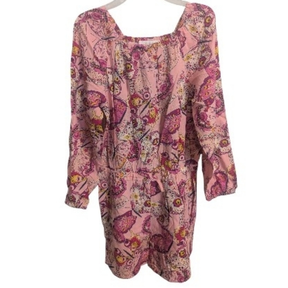 Children's Place Youth Girls Romper Sz 5 / 6 Pink Butterfly K-380